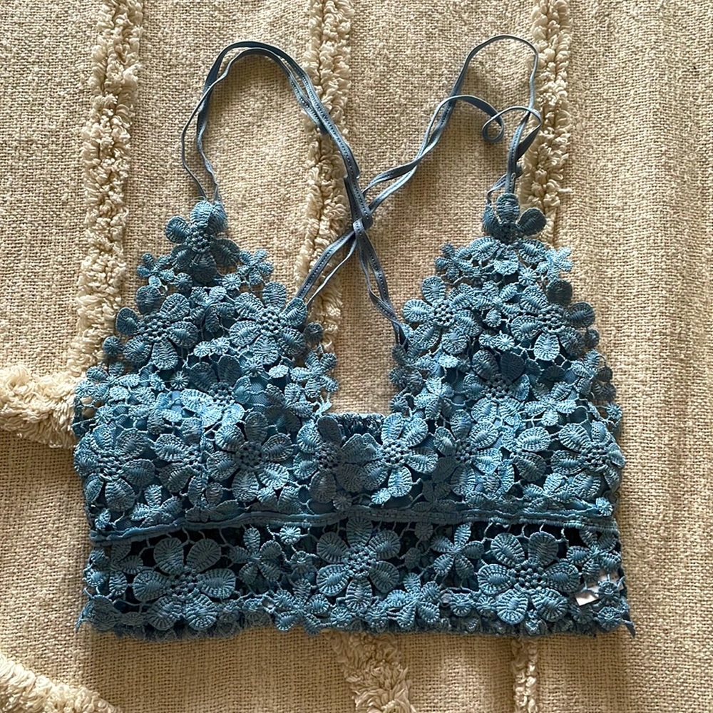 Blue lace bralette size S